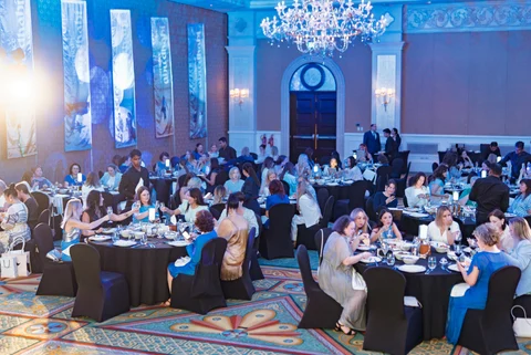 Wide conference banquet hall