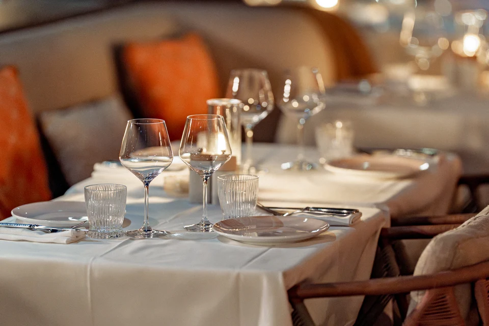 Elegant table setting in soft light